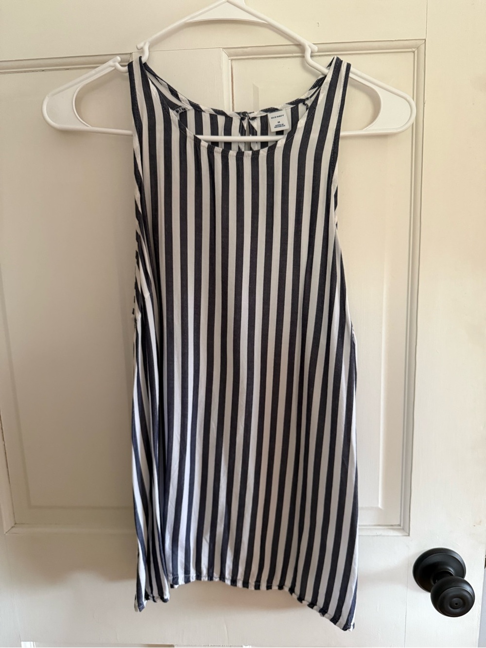Old Navy - Navy and White Vertical Stripe Tank Top